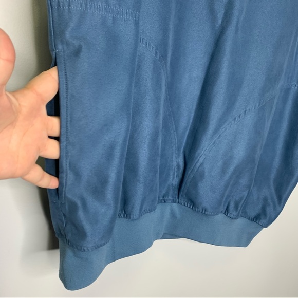 Zero Restriction Men’s Golf Outerwear Blue Microsuede Pullover Lined V-Neck Vest - Picture 3 of 6